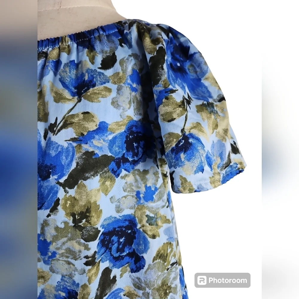 GAP Kids Girls Floral Dress Size Small 6-7 years Blue Green